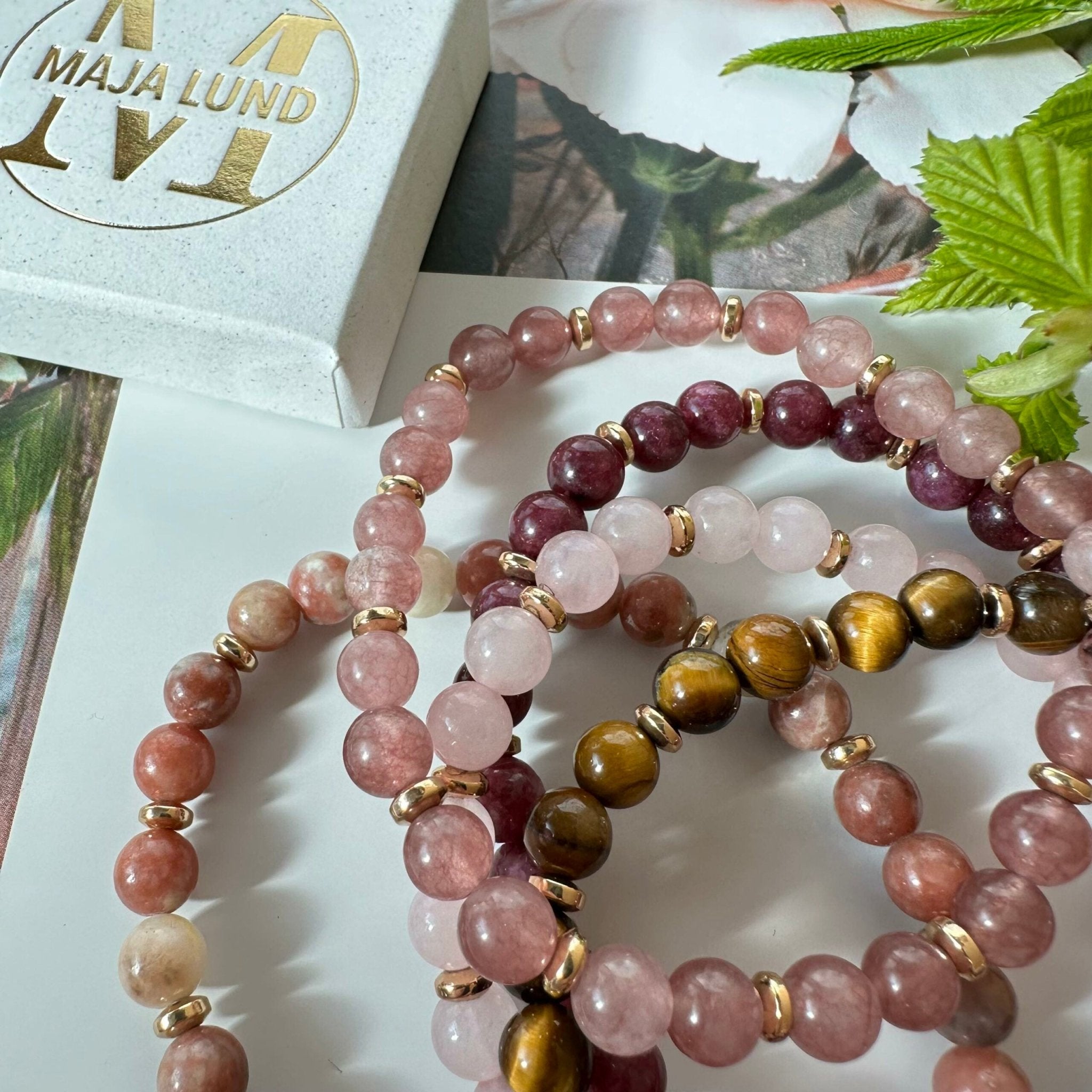 Armbånd Mollie – Natur / Rose mix