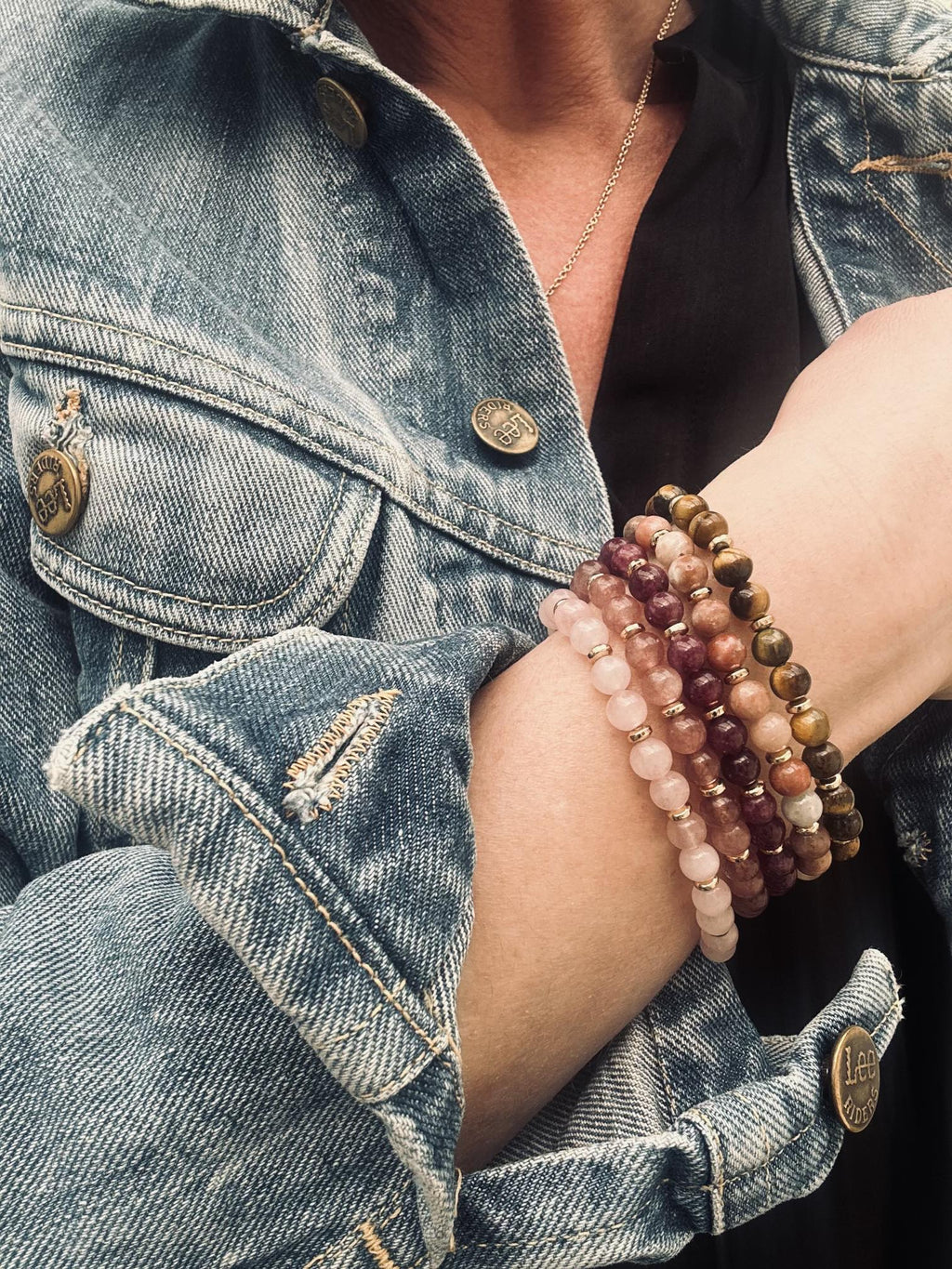 Armbånd Mollie – Natur / Rose mix