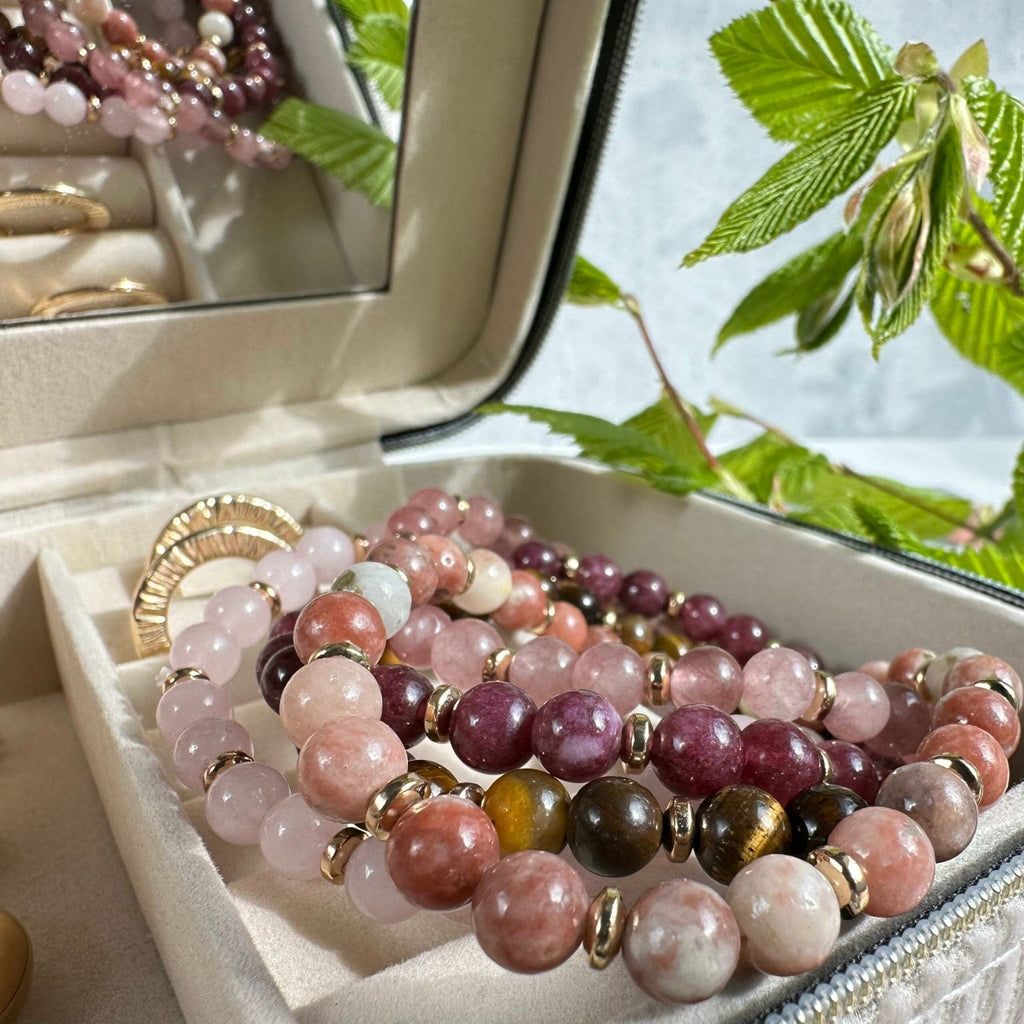 Armbånd Mollie – Natur / Rose mix
