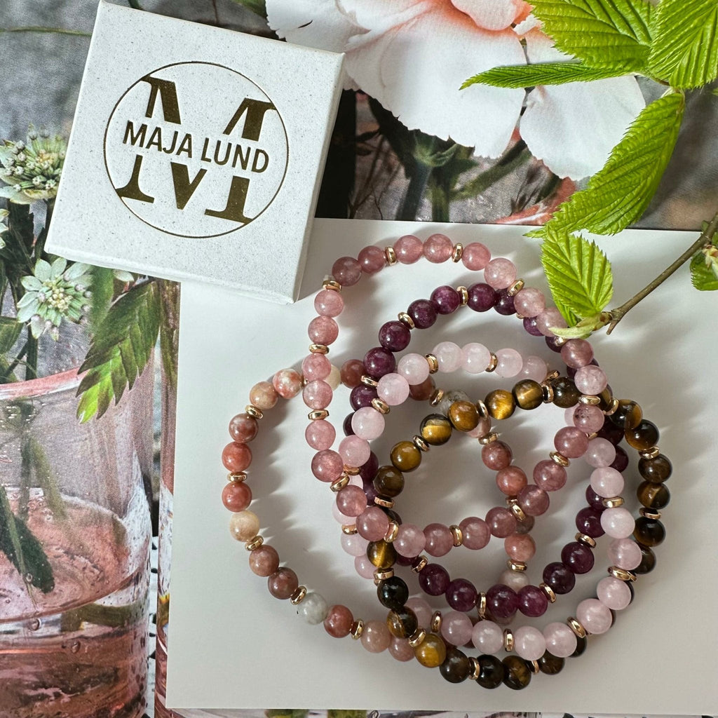 Armbånd Mollie – Natur / Rose mix