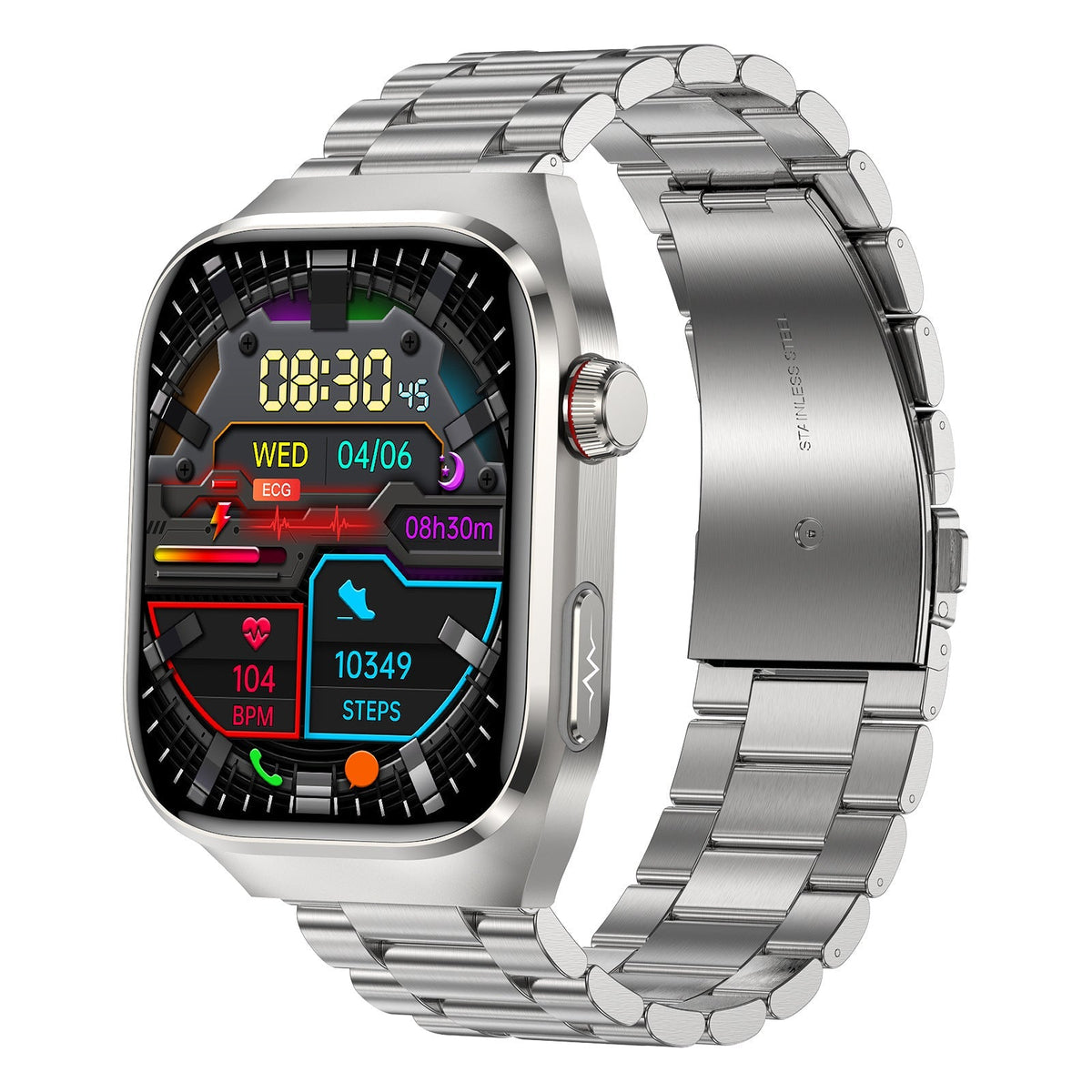 Health monitoring smartwatch with multiple strap and colour options