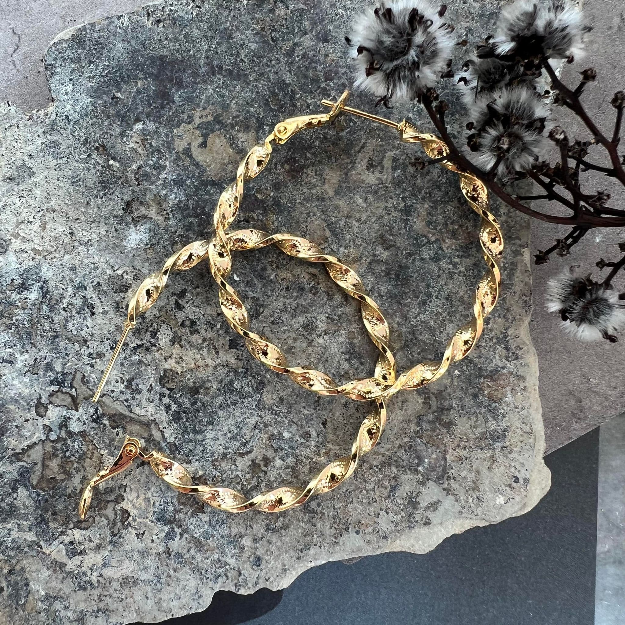 Øreringe Jenna Hoops 18K forgyldt