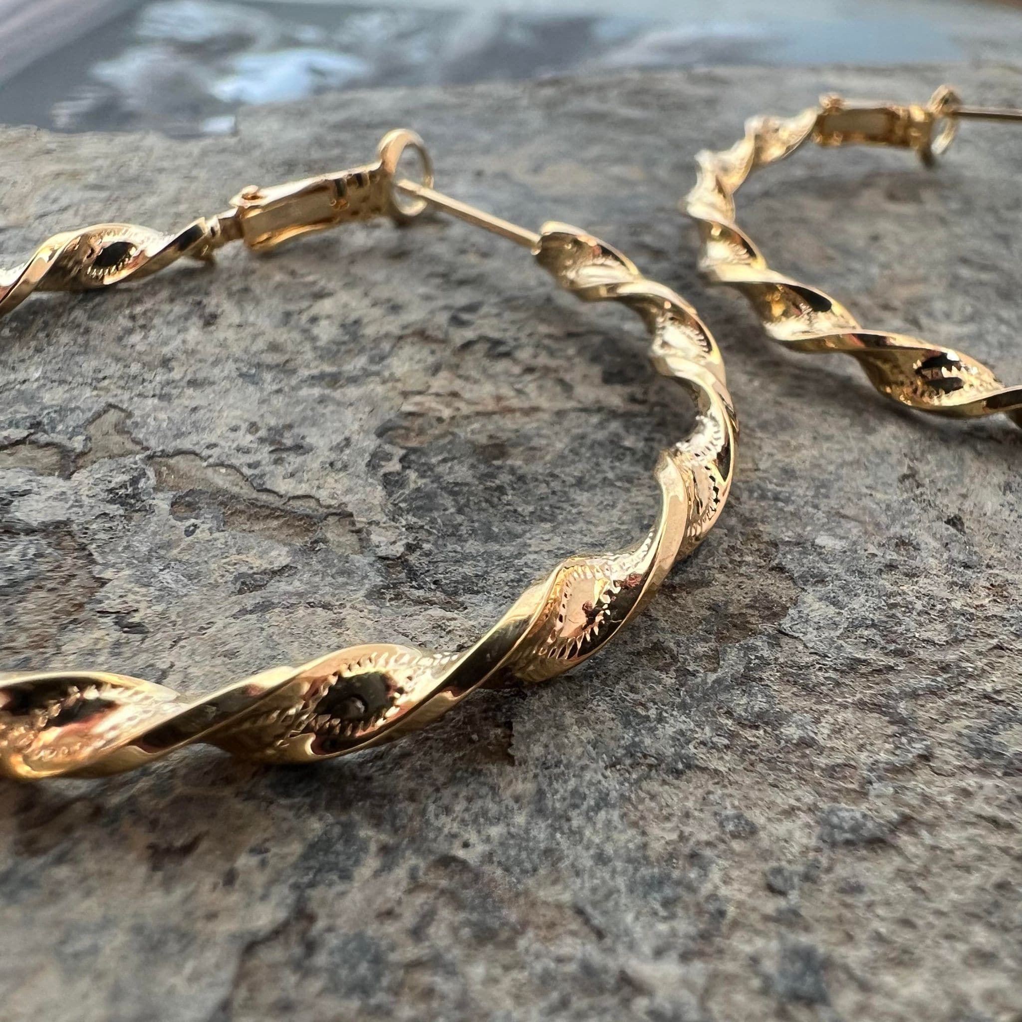 Øreringe Jenna Hoops 18K forgyldt